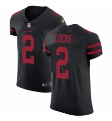Men's Nike San Francisco 49ers #2 Jeff Locke Black Alternate Vapor Untouchable Elite Player NFL Jersey