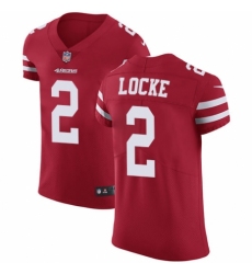 Men's Nike San Francisco 49ers #2 Jeff Locke Red Team Color Vapor Untouchable Elite Player NFL Jersey