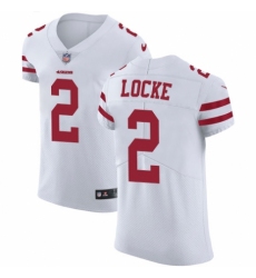 Men's Nike San Francisco 49ers #2 Jeff Locke White Vapor Untouchable Elite Player NFL Jersey