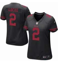 Women's Nike San Francisco 49ers #2 Jeff Locke Game Black NFL Jersey