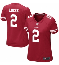Women's Nike San Francisco 49ers #2 Jeff Locke Game Red Team Color NFL Jersey