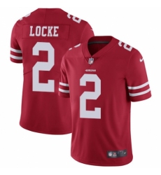 Youth Nike San Francisco 49ers #2 Jeff Locke Red Team Color Vapor Untouchable Elite Player NFL Jersey