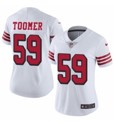 Women's Nike San Francisco 49ers #59 Korey Toomer Limited White Rush Vapor Untouchable NFL Jersey