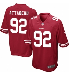 Men's Nike San Francisco 49ers #92 Jeremiah Attaochu Game Red Team Color NFL Jersey
