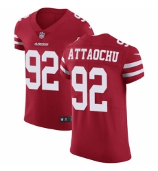 Men's Nike San Francisco 49ers #92 Jeremiah Attaochu Red Team Color Vapor Untouchable Elite Player NFL Jersey
