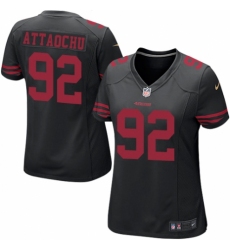 Women's Nike San Francisco 49ers #92 Jeremiah Attaochu Game Black NFL Jersey