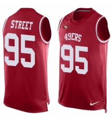 Men's Nike San Francisco 49ers #95 Kentavius Street Limited Red Player Name & Number Tank Top NFL Jersey