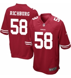 Men's Nike San Francisco 49ers #58 Weston Richburg Game Red Team Color NFL Jersey