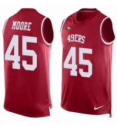 Men's Nike San Francisco 49ers #45 Tarvarius Moore Limited Red Player Name & Number Tank Top NFL Jersey