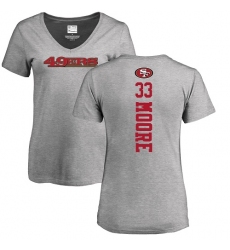 NFL Women's Nike San Francisco 49ers #33 Tarvarius Moore Ash Backer T-Shirt