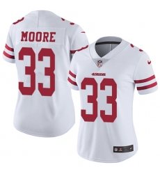 Women Nike San Francisco 49ers #33 Tarvarius Moore White Vapor Untouchable Elite Player NFL Jersey