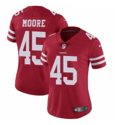 Women's Nike San Francisco 49ers #45 Tarvarius Moore Red Team Color Vapor Untouchable Elite Player NFL Jersey