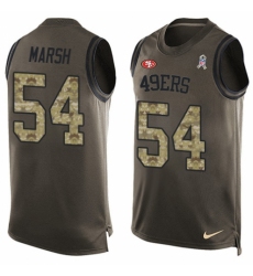 Men's Nike San Francisco 49ers #54 Cassius Marsh Limited Green Salute to Service Tank Top NFL Jersey