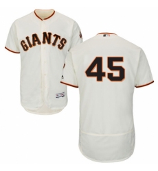 Men's Majestic San Francisco Giants #45 Derek Holland Cream Home Flex Base Authentic Collection MLB Jersey