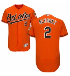 Men's Majestic Baltimore Orioles #2 Pedro Alvarez Orange Alternate Flex Base Authentic Collection MLB Jersey