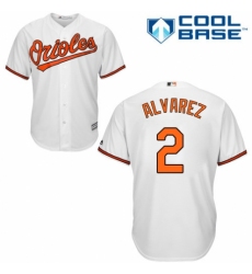 Youth Majestic Baltimore Orioles #2 Pedro Alvarez Authentic White Home Cool Base MLB Jersey