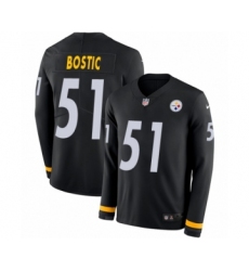 Youth Nike Pittsburgh Steelers #51 Jon Bostic Limited Black Therma Long Sleeve NFL Jersey