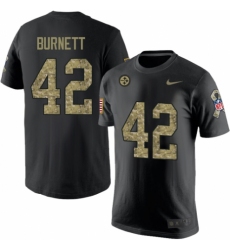 Nike Pittsburgh Steelers #42 Morgan Burnett Black Camo Salute to Service T-Shirt