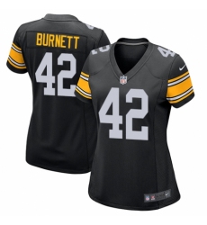 Women's Nike Pittsburgh Steelers #42 Morgan Burnett Game Black Alternate NFL Jersey