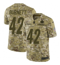 Youth Nike Pittsburgh Steelers #42 Morgan Burnett Limited Camo 2018 Salute to Service NFL Jersey