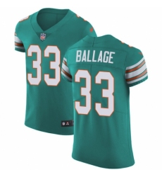 Men's Nike Miami Dolphins #33 Kalen Ballage Aqua Green Alternate Vapor Untouchable Elite Player NFL Jersey