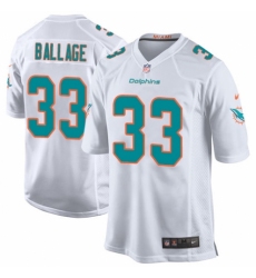 Men's Nike Miami Dolphins #33 Kalen Ballage Game White NFL Jersey