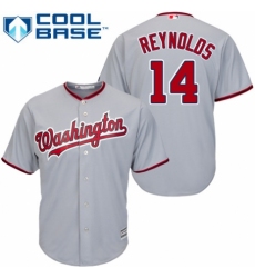 Youth Majestic Washington Nationals #14 Mark Reynolds Authentic Grey Road Cool Base MLB Jersey