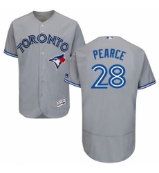 Men's Majestic Toronto Blue Jays #28 Steve Pearce Grey Road Flex Base Authentic Collection MLB Jersey