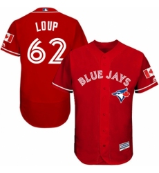 Men's Majestic Toronto Blue Jays #62 Aaron Loup Scarlet Alternate Flex Base Authentic Collection Alternate MLB Jersey
