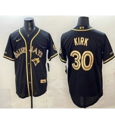 Men's Toronto Blue Jays #30 Alejandro Kirk Black Gold Limited Stitched Jersey