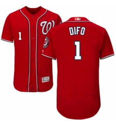 Men's Majestic Washington Nationals #1 Wilmer Difo Red Alternate Flex Base Authentic Collection MLB Jersey