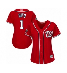 Women's Washington Nationals #1 Wilmer Difo Authentic Red Alternate 1 Cool Base 2019 World Series Champions Baseball Jersey
