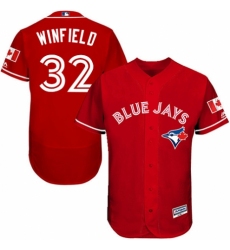 Men's Majestic Toronto Blue Jays #32 Dave Winfield Scarlet Alternate Flex Base Authentic Collection Alternate MLB Jersey