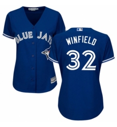 Women's Majestic Toronto Blue Jays #32 Dave Winfield Replica Blue Alternate MLB Jersey