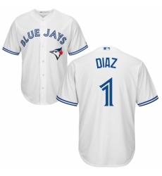 Youth Majestic Toronto Blue Jays #1 Aledmys Diaz Authentic White Home MLB Jersey