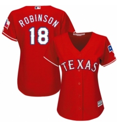 Women's Majestic Texas Rangers #18 Drew Robinson Authentic Red Alternate Cool Base MLB Jersey