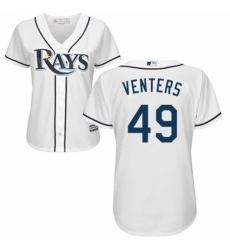 Women's Majestic Tampa Bay Rays #49 Jonny Venters Replica White Home Cool Base MLB Jersey