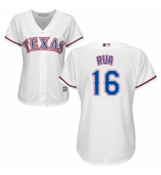 Women's Majestic Texas Rangers #16 Ryan Rua Replica White Home Cool Base MLB Jersey
