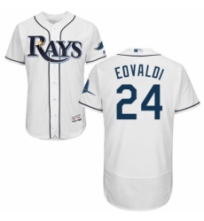 Men's Majestic Tampa Bay Rays #24 Nathan Eovaldi Home White Home Flex Base Authentic Collection MLB Jersey