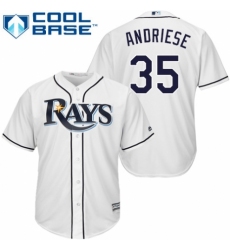 Men's Majestic Tampa Bay Rays #35 Matt Andriese Replica White Home Cool Base MLB Jersey