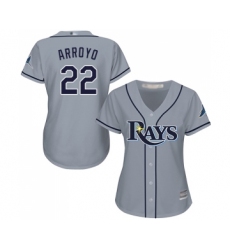 Women's Tampa Bay Rays #22 Christian Arroyo Replica Grey Road Cool Base Baseball Jersey