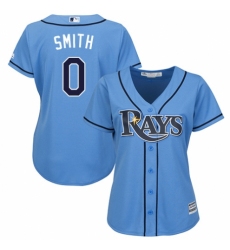 Women's Majestic Tampa Bay Rays #0 Mallex Smith Replica Light Blue Alternate 2 Cool Base MLB Jersey