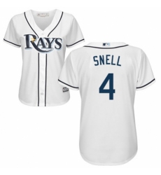 Women's Majestic Tampa Bay Rays #4 Blake Snell Authentic White Home Cool Base MLB Jersey