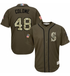 Youth Majestic Seattle Mariners #48 Alex Colome Authentic Green Salute to Service MLB Jersey