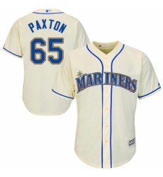 Men's Majestic Seattle Mariners #65 James Paxton Replica Cream Alternate Cool Base MLB Jersey