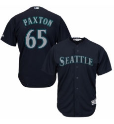 Youth Majestic Seattle Mariners #65 James Paxton Replica Navy Blue Alternate 2 Cool Base MLB Jersey