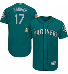 Men's Majestic Seattle Mariners #17 Mitch Haniger Teal Green Alternate Flex Base Authentic Collection MLB Jersey