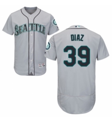Men's Majestic Seattle Mariners #39 Edwin Diaz Grey Road Flex Base Authentic Collection MLB Jersey