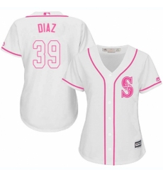 Women's Majestic Seattle Mariners #39 Edwin Diaz Authentic White Fashion Cool Base MLB Jersey