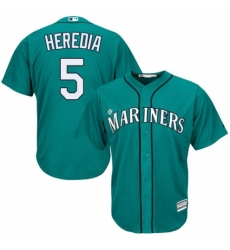 Youth Majestic Seattle Mariners #5 Guillermo Heredia Authentic Teal Green Alternate Cool Base MLB Jersey